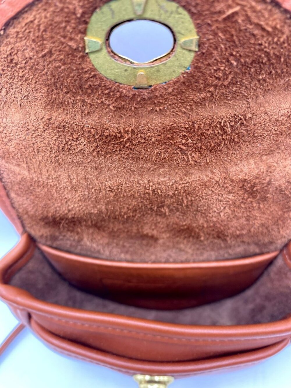 Vintage Coach Watson Bag B7C-9826 British Tan Brown Leather Brass Crossbody 9826 - Picture 10 of 13